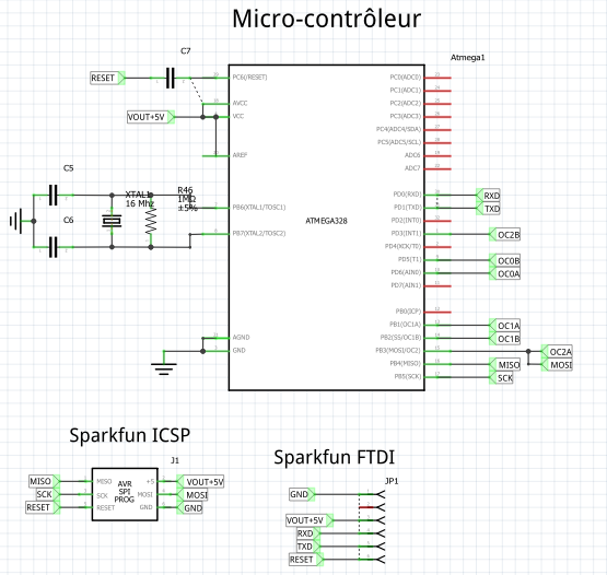 Schéma de contrôle des LEDs avec les transistors