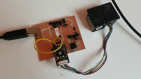 Réception des données du PM2.5 depuis circuit imprimé